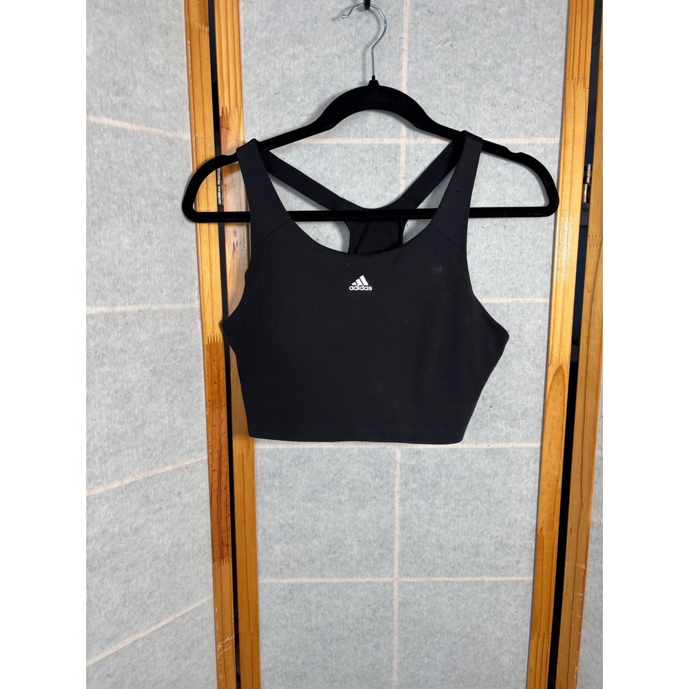 NEED SIZE‎ Adidas Black Racerback Sports Bra Medium Support Athletic Workout Top